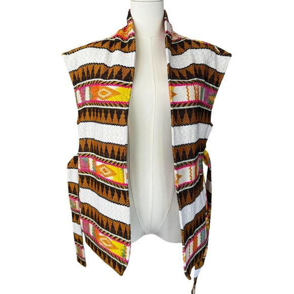 Xirena Electric Belted Brett Vest Cream Multicolor Size Small‎ - Picture 5 of 12